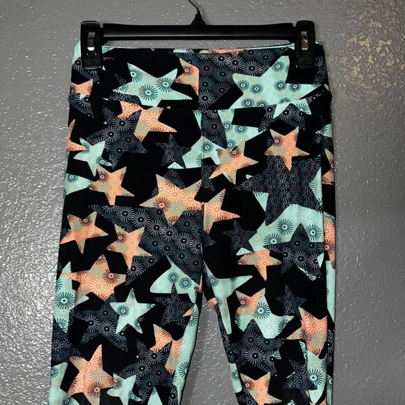 Kids Star Print Leggings One Size Soft Stretch Vibrant Pattern - Picture 3 of 7